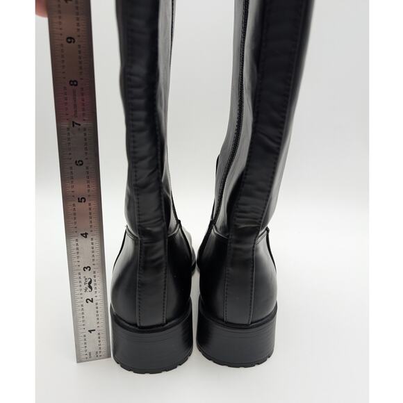 Nine West Barile Knee High Boots Square Toe Women's Black Size US6.5 EU37 - Picture 4 of 13